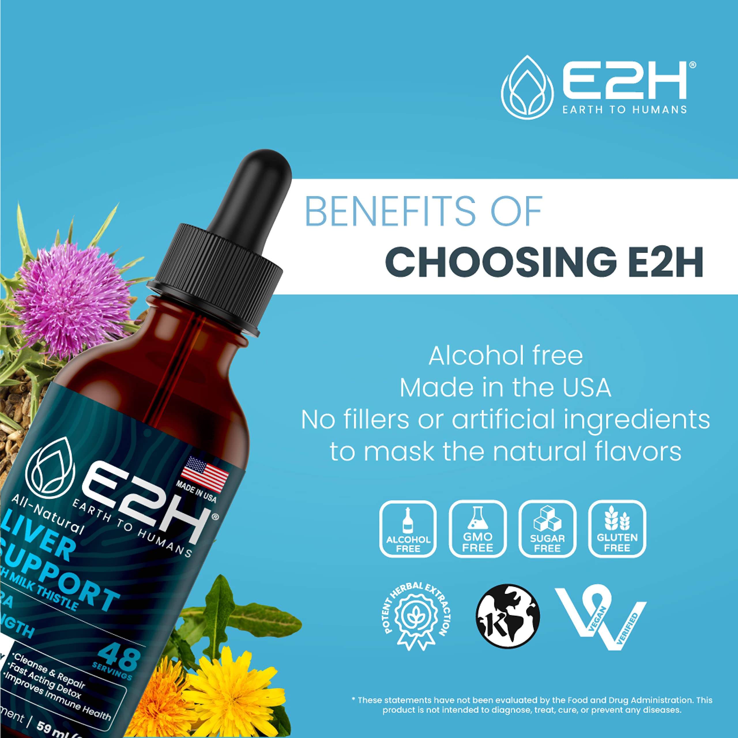 E2H EARTH TO HUMANS Milk Thistle Liquid Drops lifestyle image
