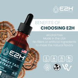 E2H EARTH TO HUMANS Turkey Tail Mushroom Extract label detail