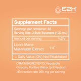 E2H Lion's Mane Mushroom Liquid Drops packaging