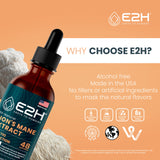 E2H Lion's Mane Mushroom Liquid Drops with herbs