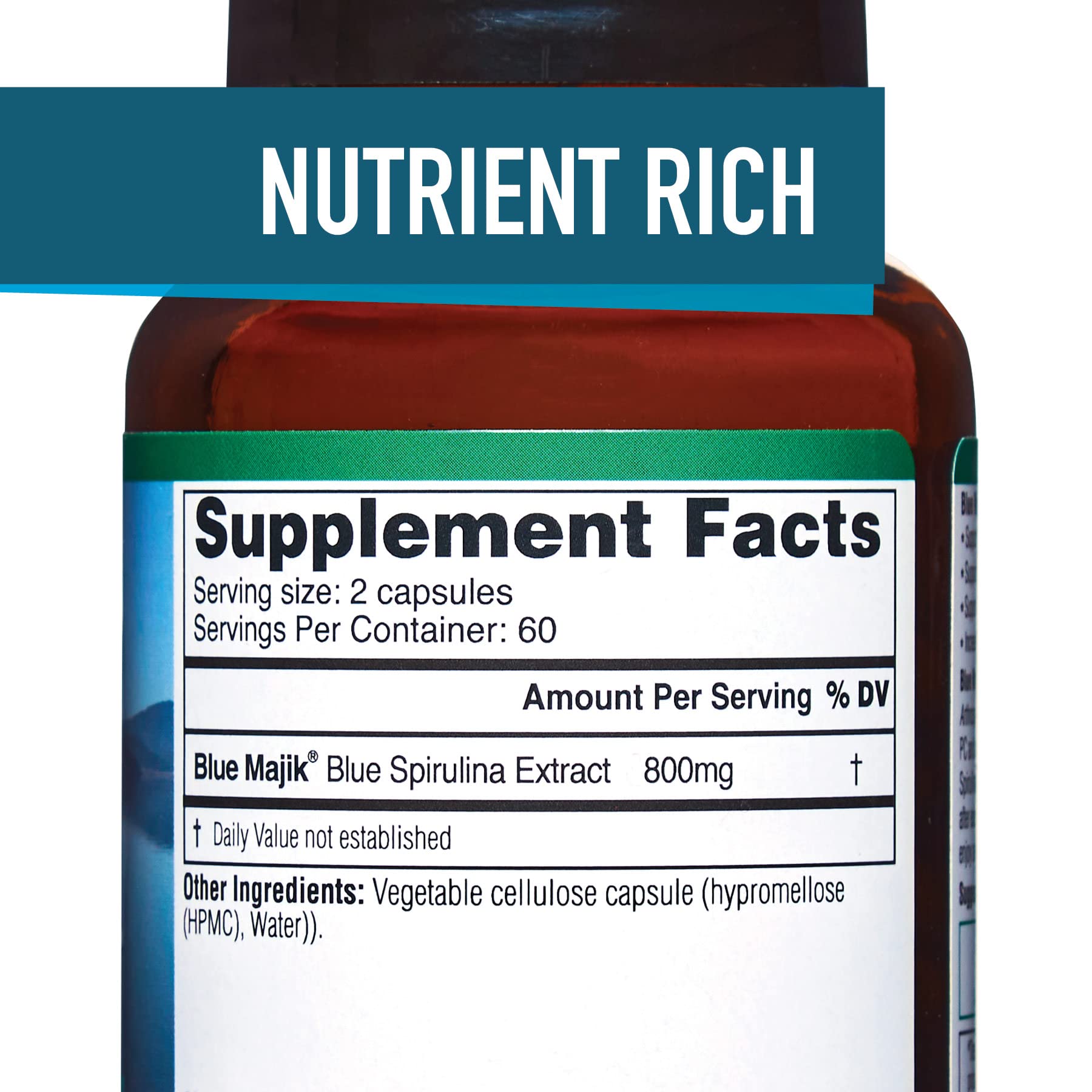 E3LIVE Blue Majik Spirulina Capsules packaging