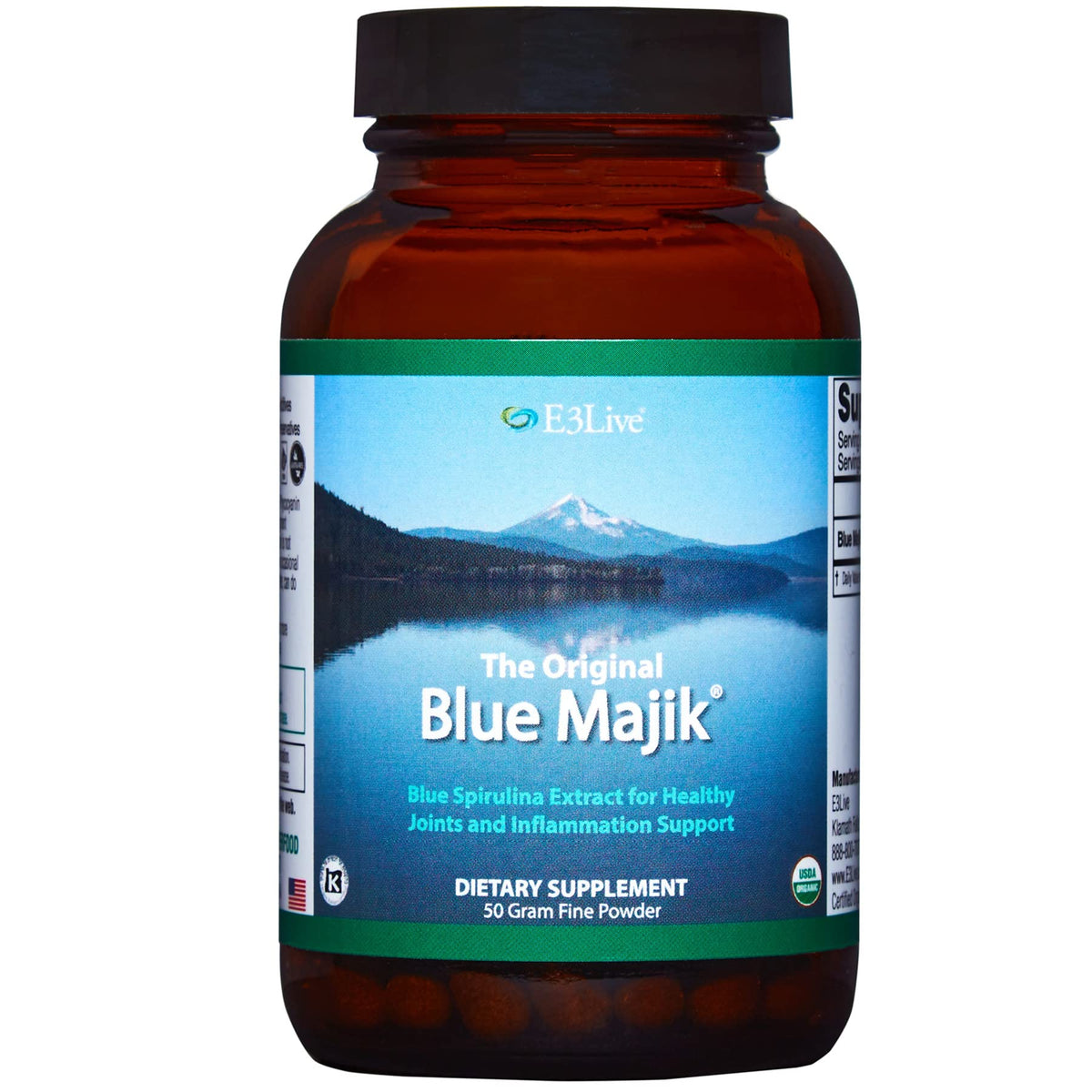 E3LIVE Blue Majik Spirulina Powder 50g front view