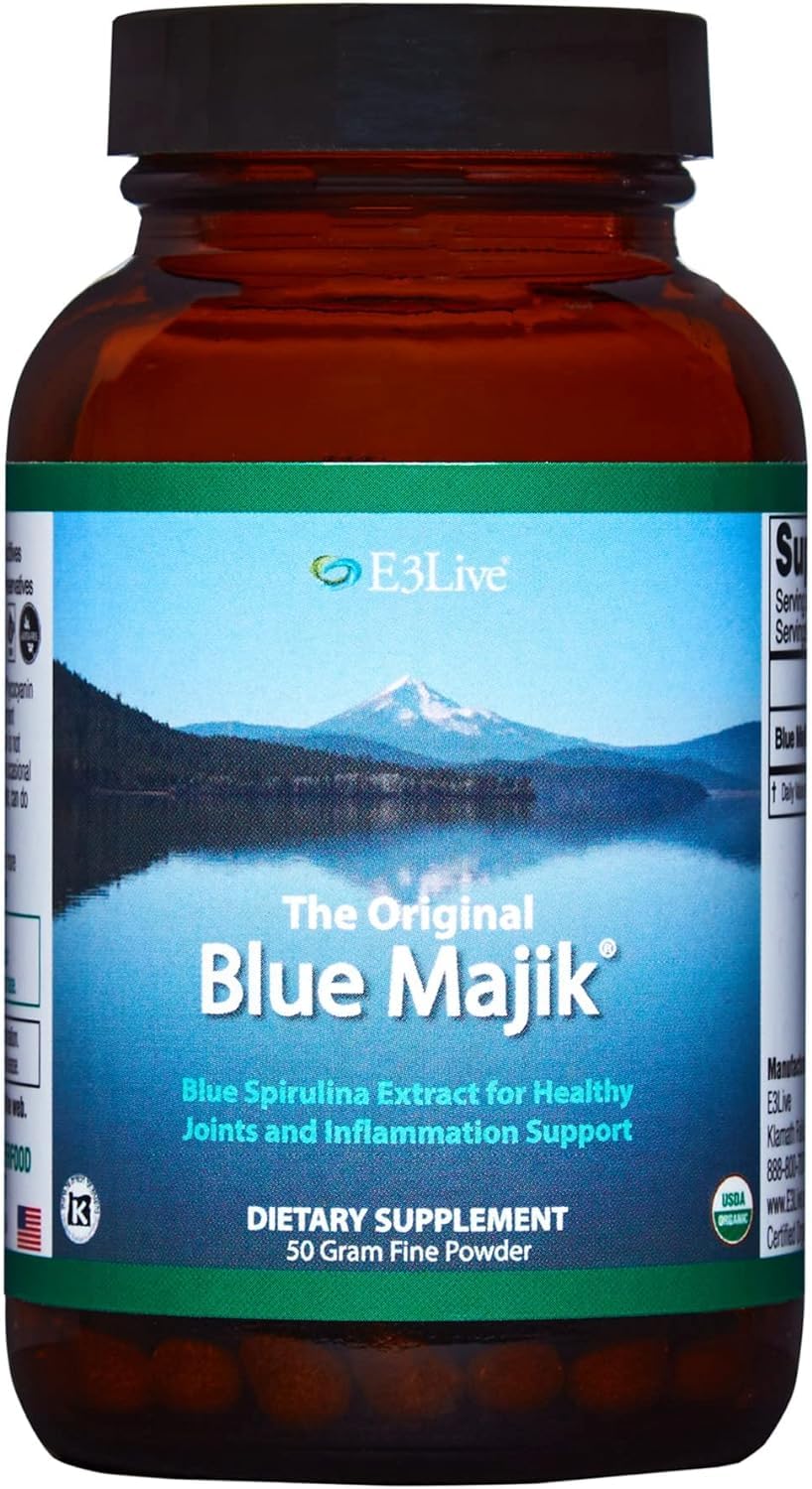 E3LIVE Blue Majik Spirulina Powder scoop close-up