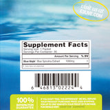 E3LIVE Spirulina Capsules back view with ingredient details