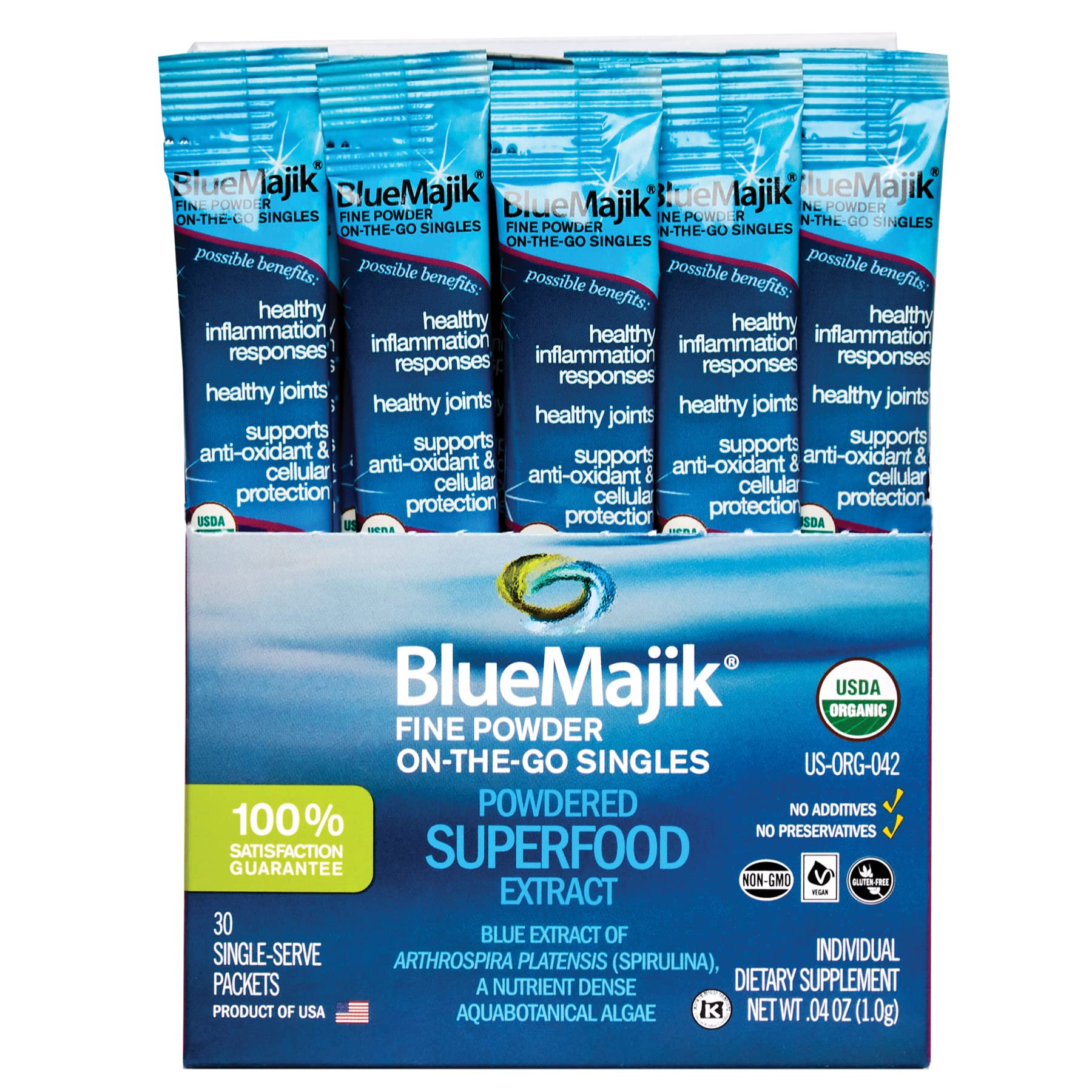 E3LIVE Spirulina Capsules front view with packaging