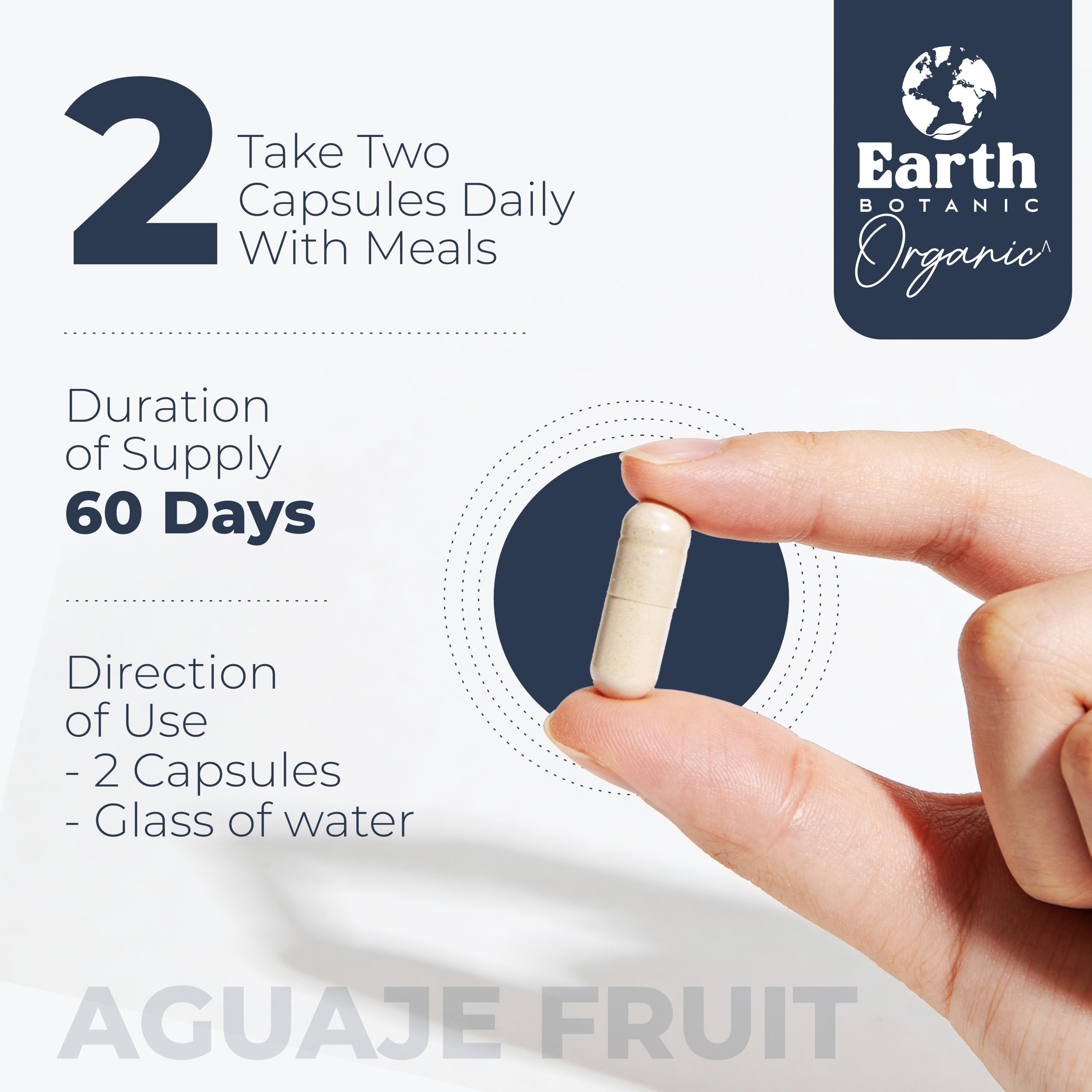 Earth BOTANIC Organic Aguaje Fruit Extract capsules close-up