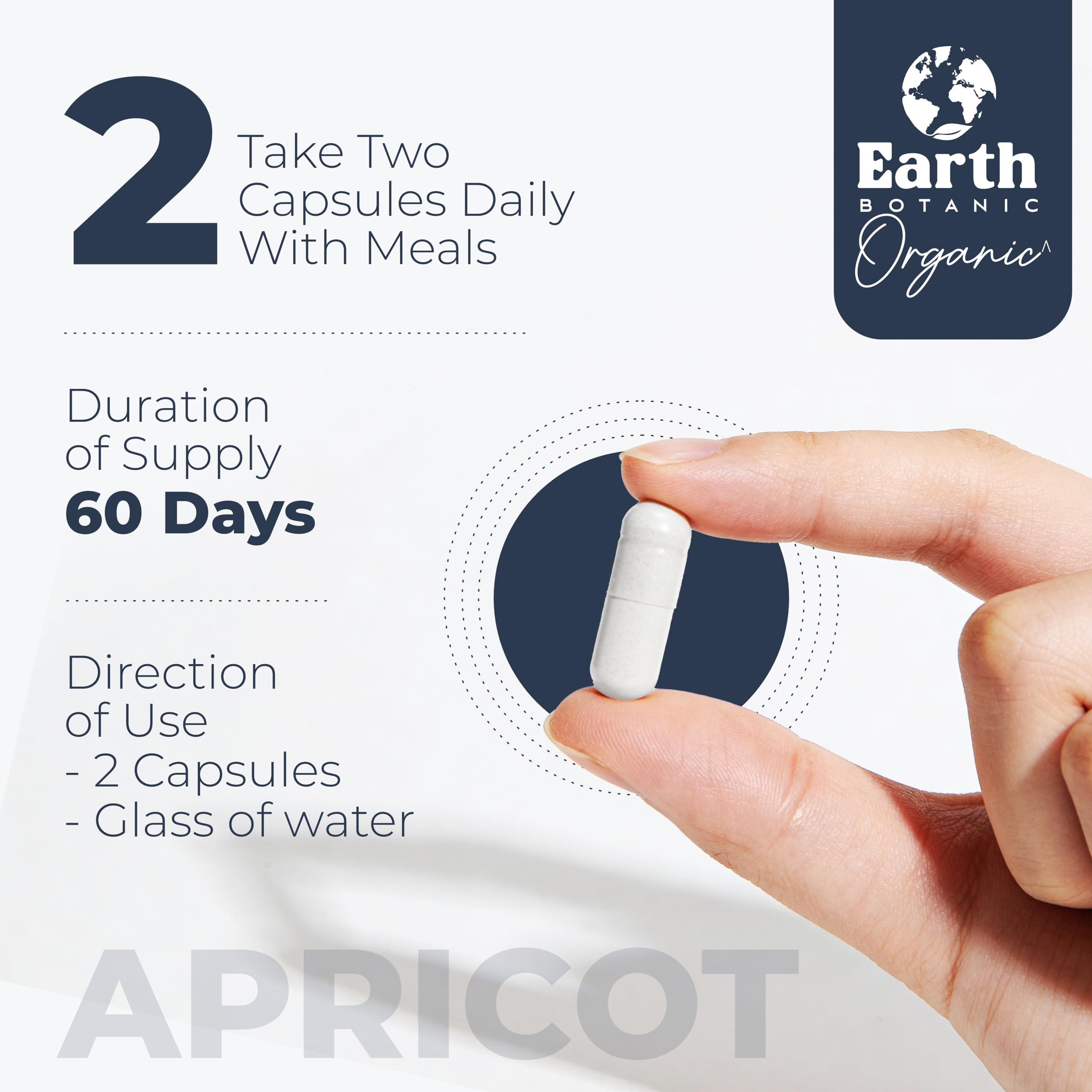Earth BOTANIC Organic Apricot Extract capsules close-up