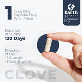 Earth BOTANIC Organic Clove Capsules 500mg with clove buds