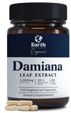 Earth BOTANIC Organic Damiana Capsules 1000mg front view