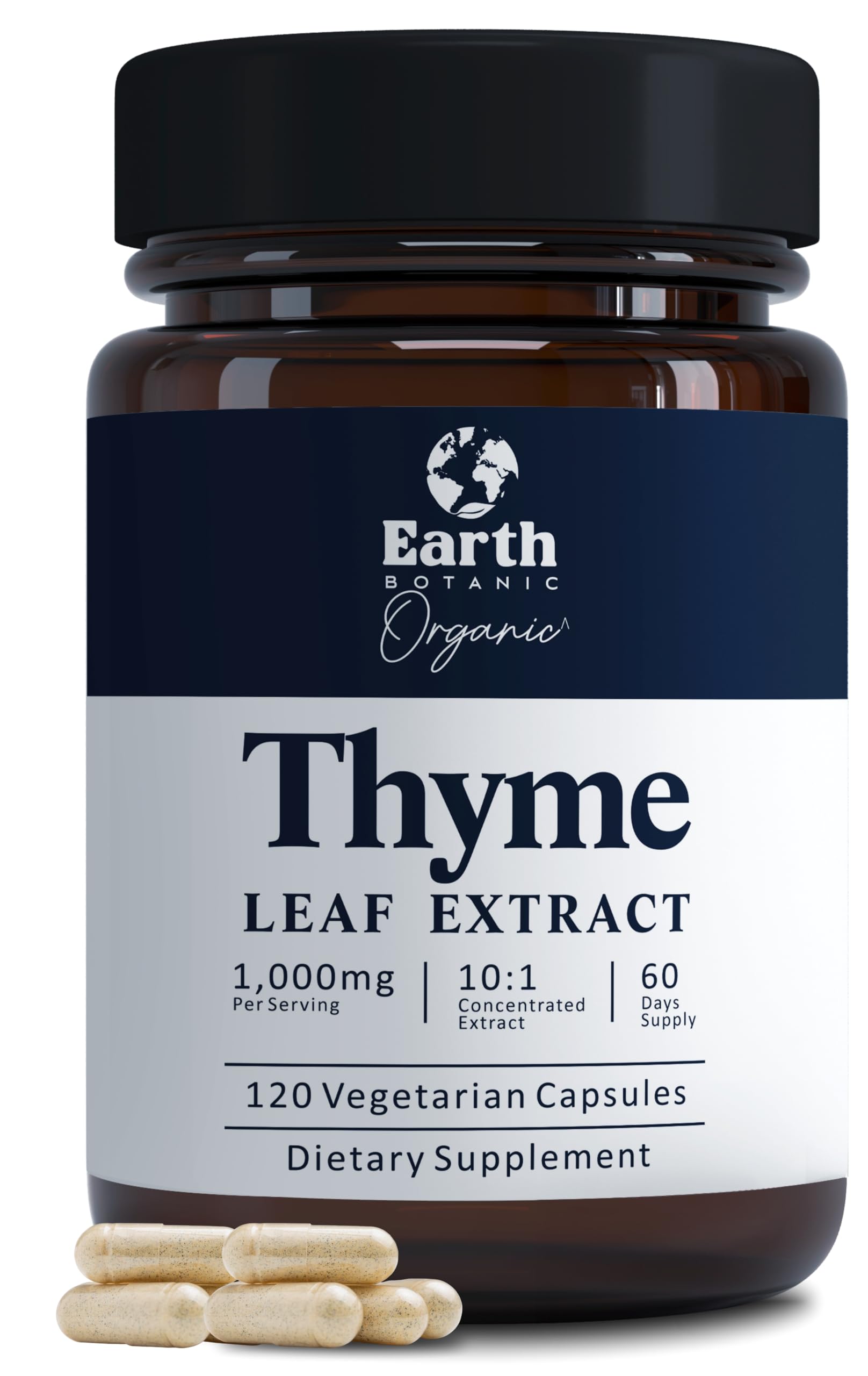 Earth BOTANIC Organic Thyme Extract 10:1 capsules front view