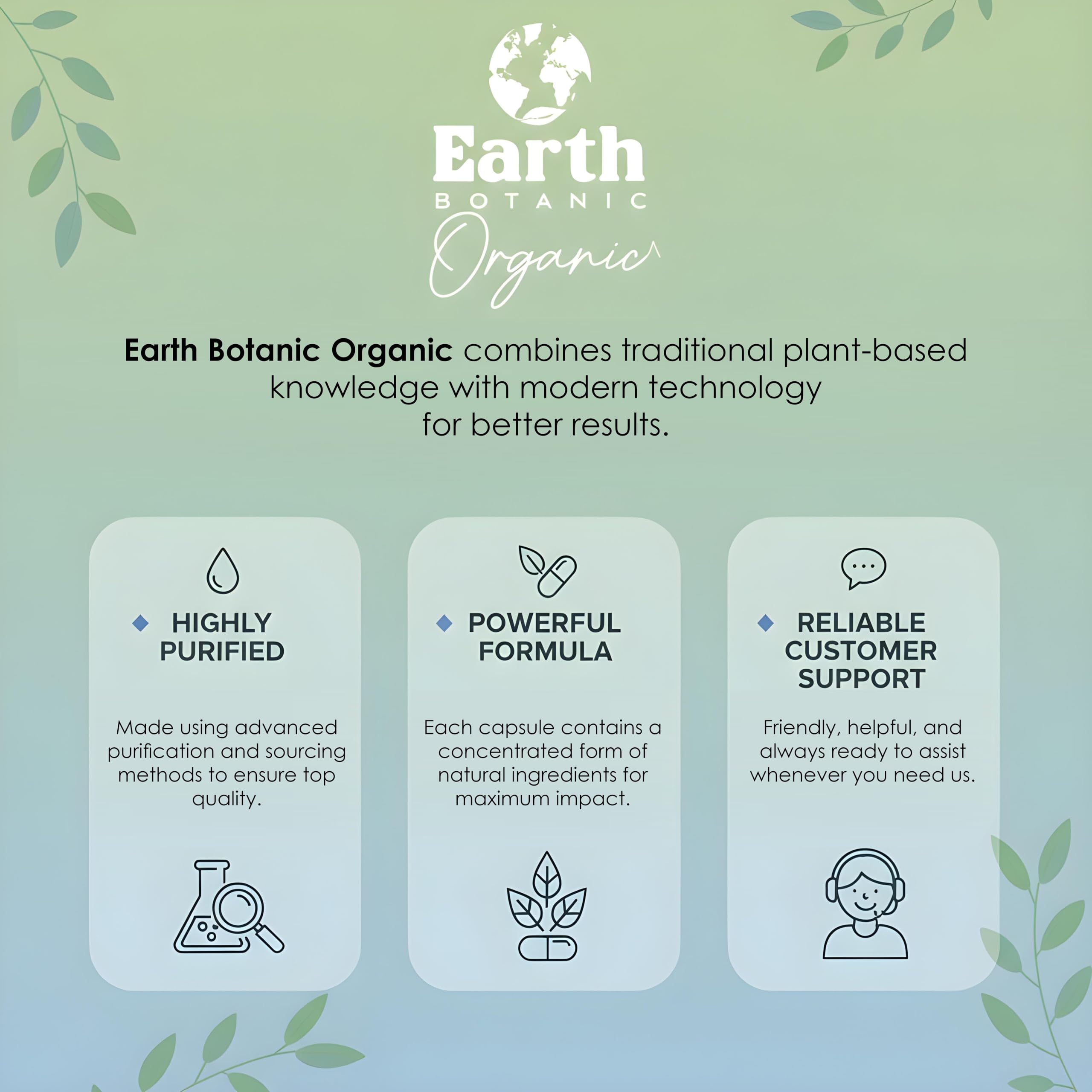 Earth BOTANIC Organic Thyme Extract 10:1 capsules on a wooden surface