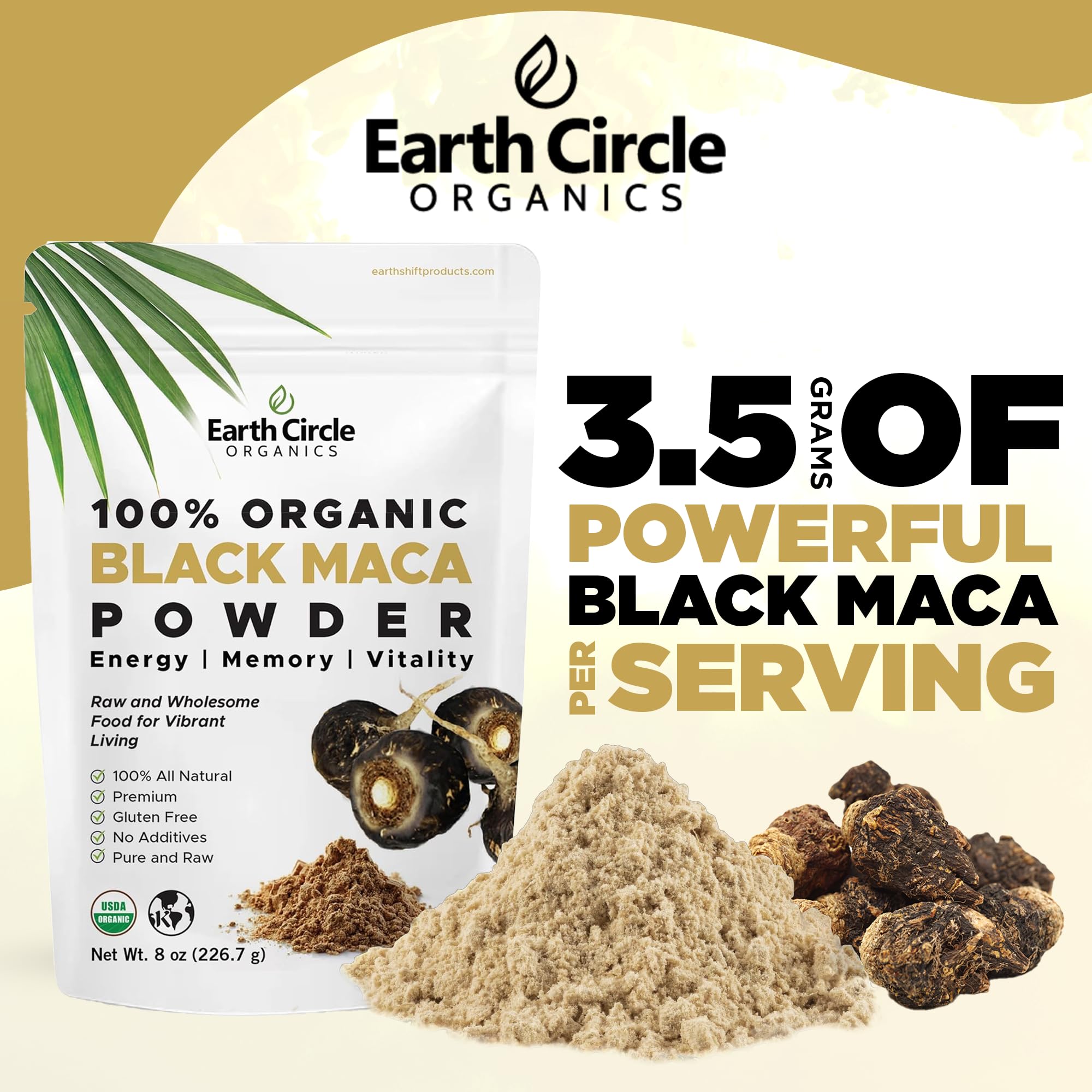 Earth Circle Organics Black Maca Powder close-up