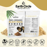 Earth Circle Organics Black Maca Powder on a kitchen counter