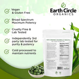 Earth Circle Organics Chlorella Tablets 250mg on wooden table