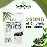 Earth Circle Organics Chlorella Tablets 250mg side view