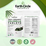 Earth Circle Organics Chlorella Tablets 250mg with measuring spoon