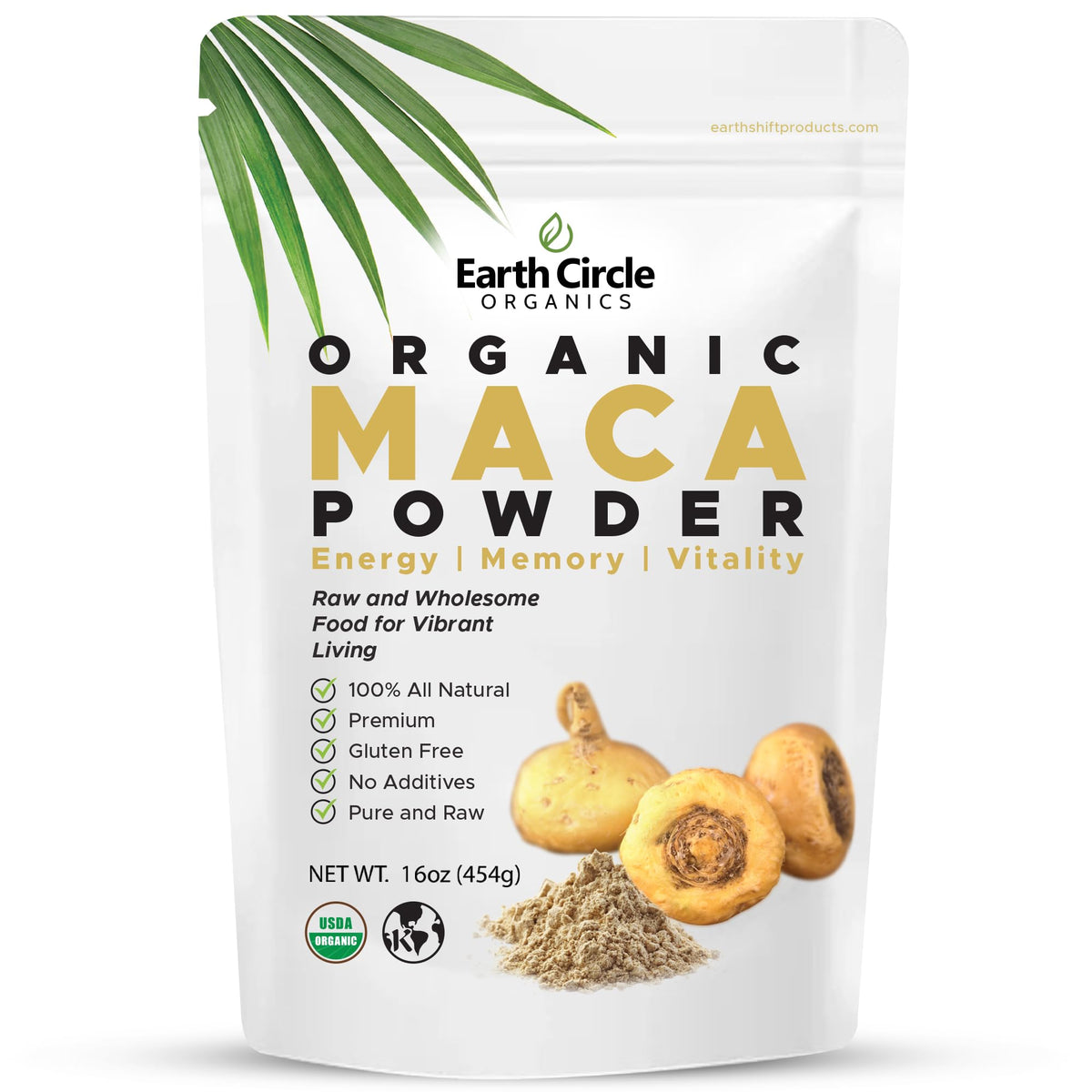 Earth Circle Organics Maca Root Powder 454g front view