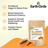 Earth Circle Organics Papaya Seed Powder Capsules on a kitchen counter
