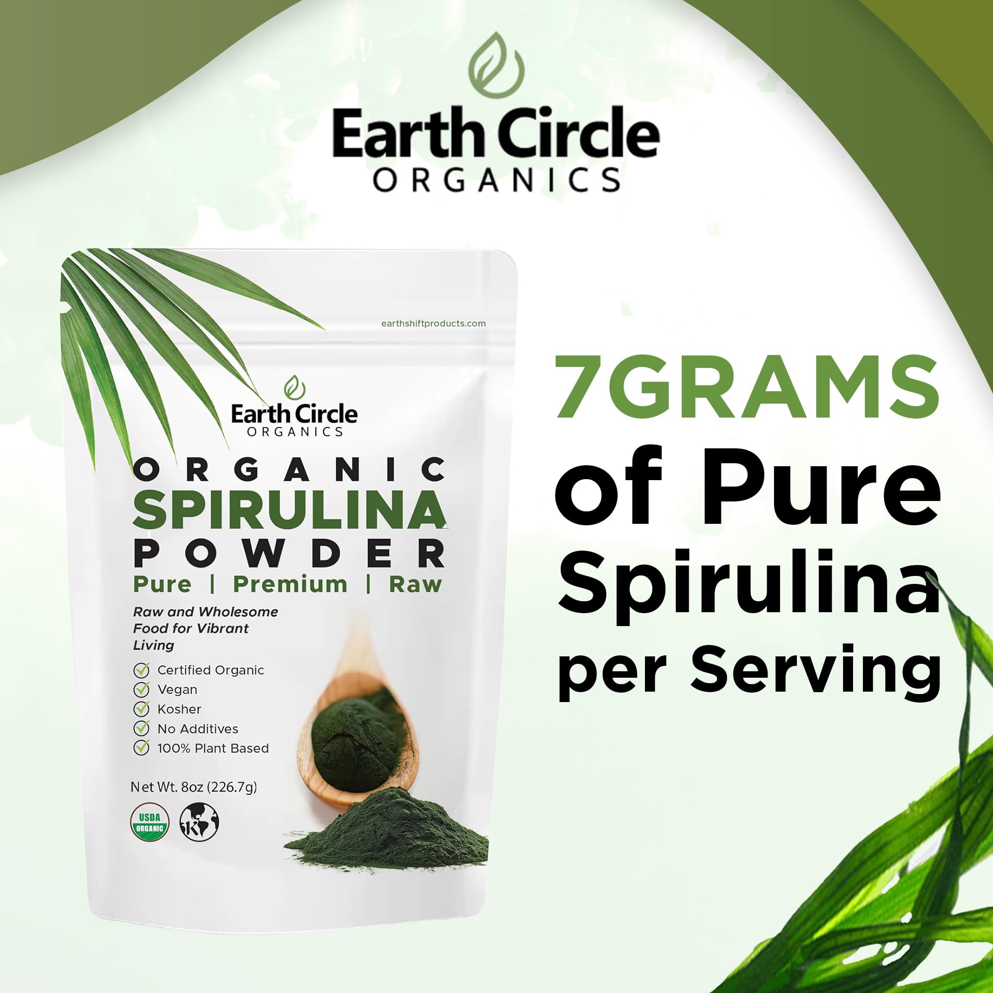 Earth Circle Organics Spirulina Powder in a smoothie bowl