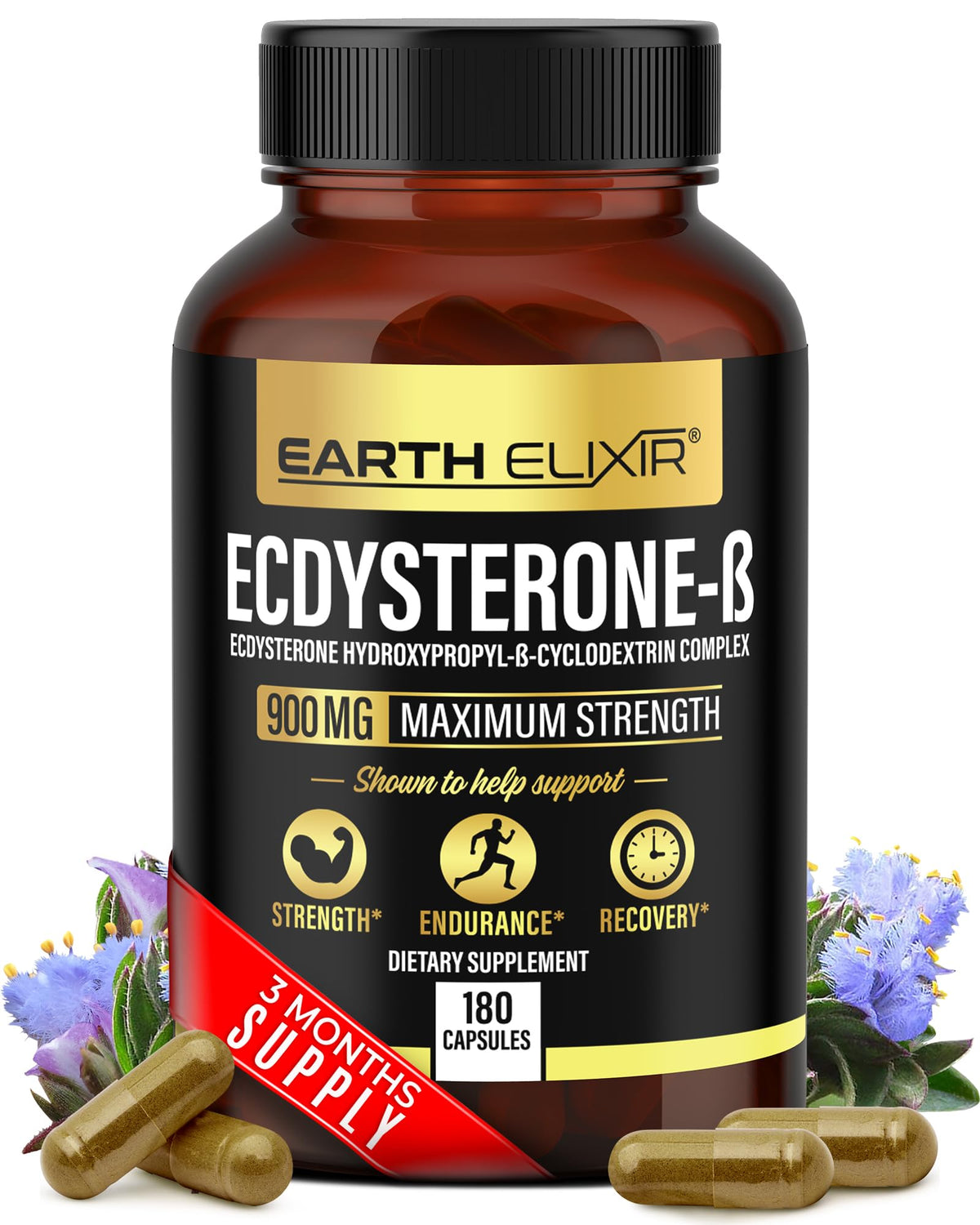 Earth Elixir Ecdysterone Supplement front view packaging