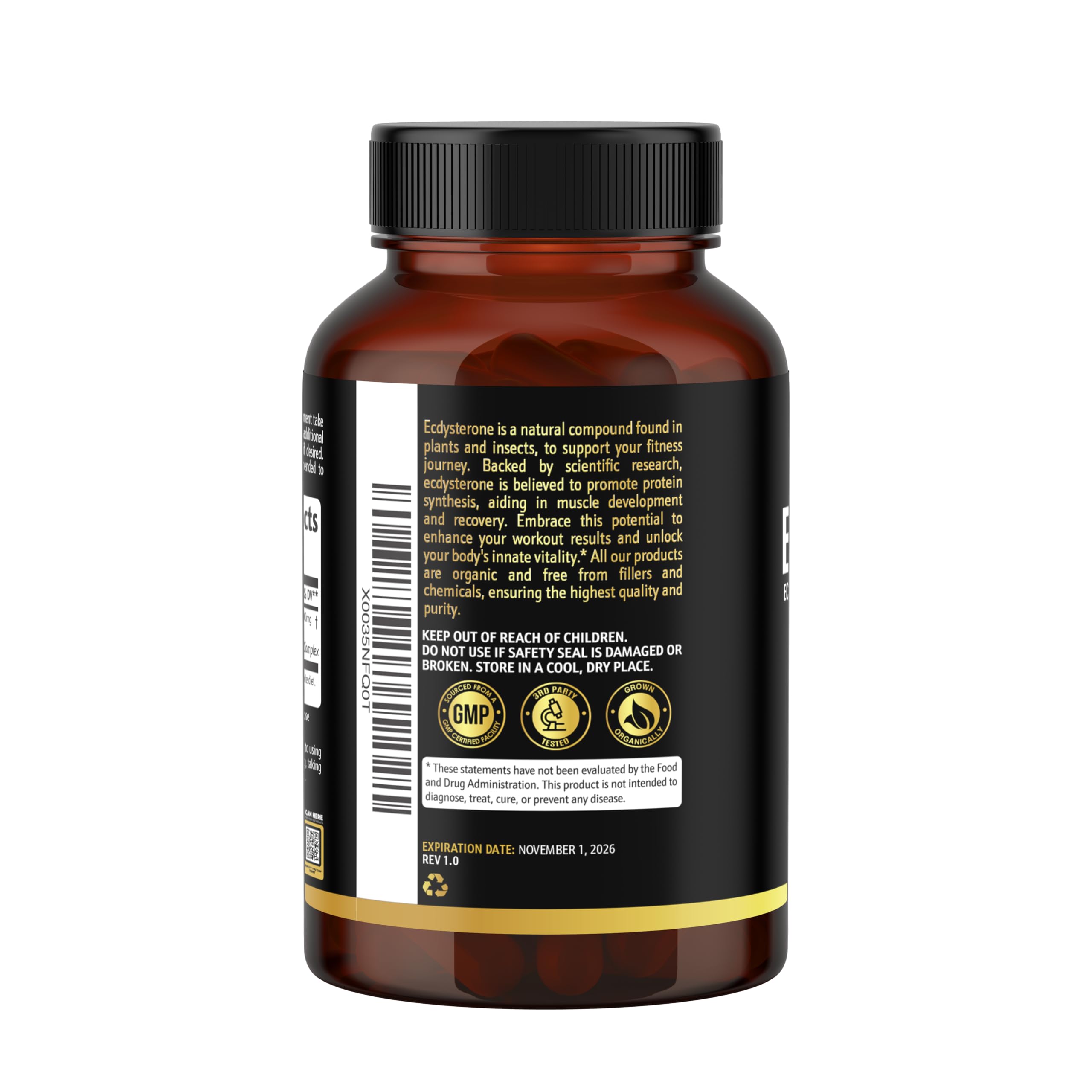 Earth Elixir Ecdysterone Supplement in a health-focused kitchen
