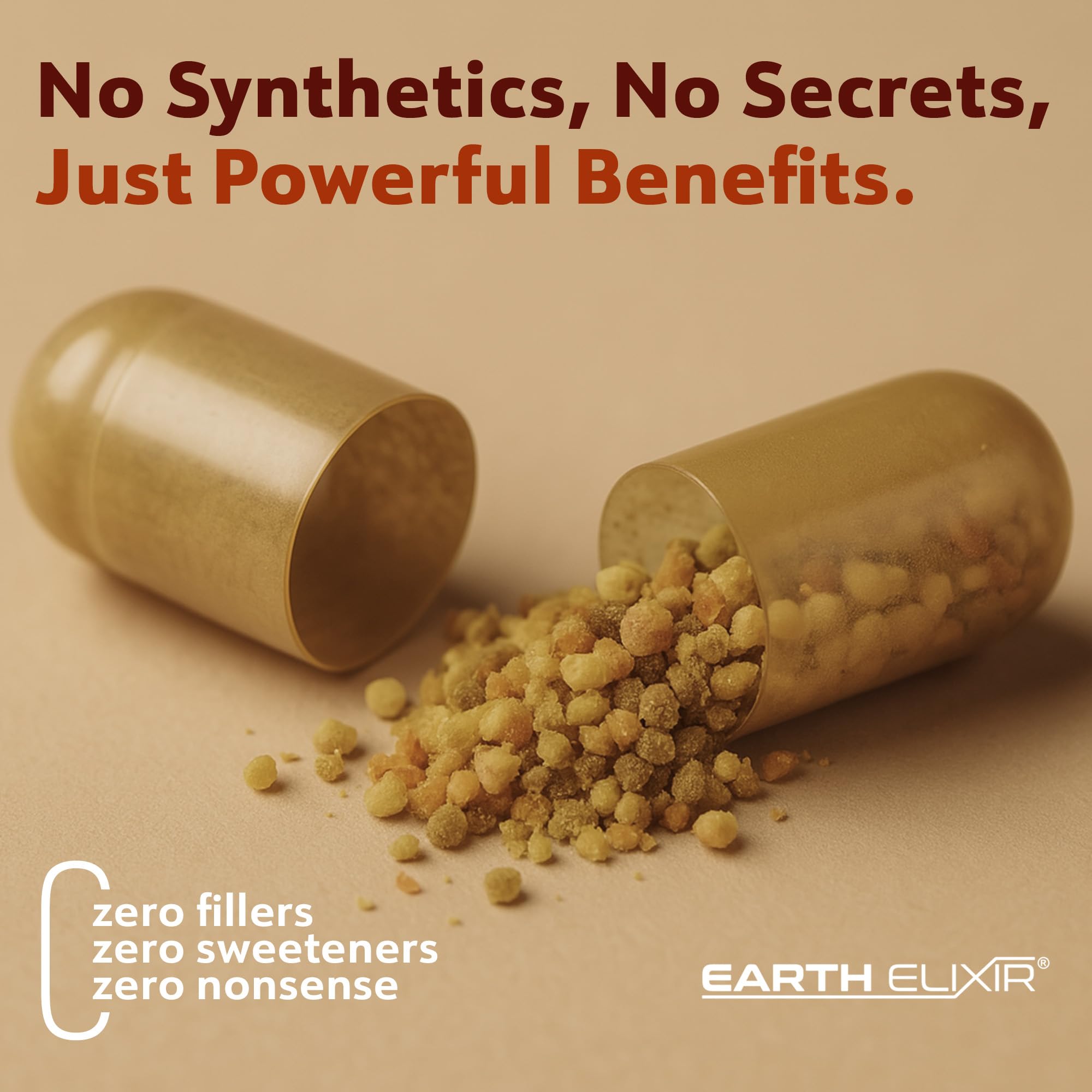Earth Elixir Royal Jelly 3-in-1 Bee Pollen Supplement with honeycomb