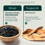 Earth Elixir Shilajit & Tongkat Ali Capsules with measuring spoon