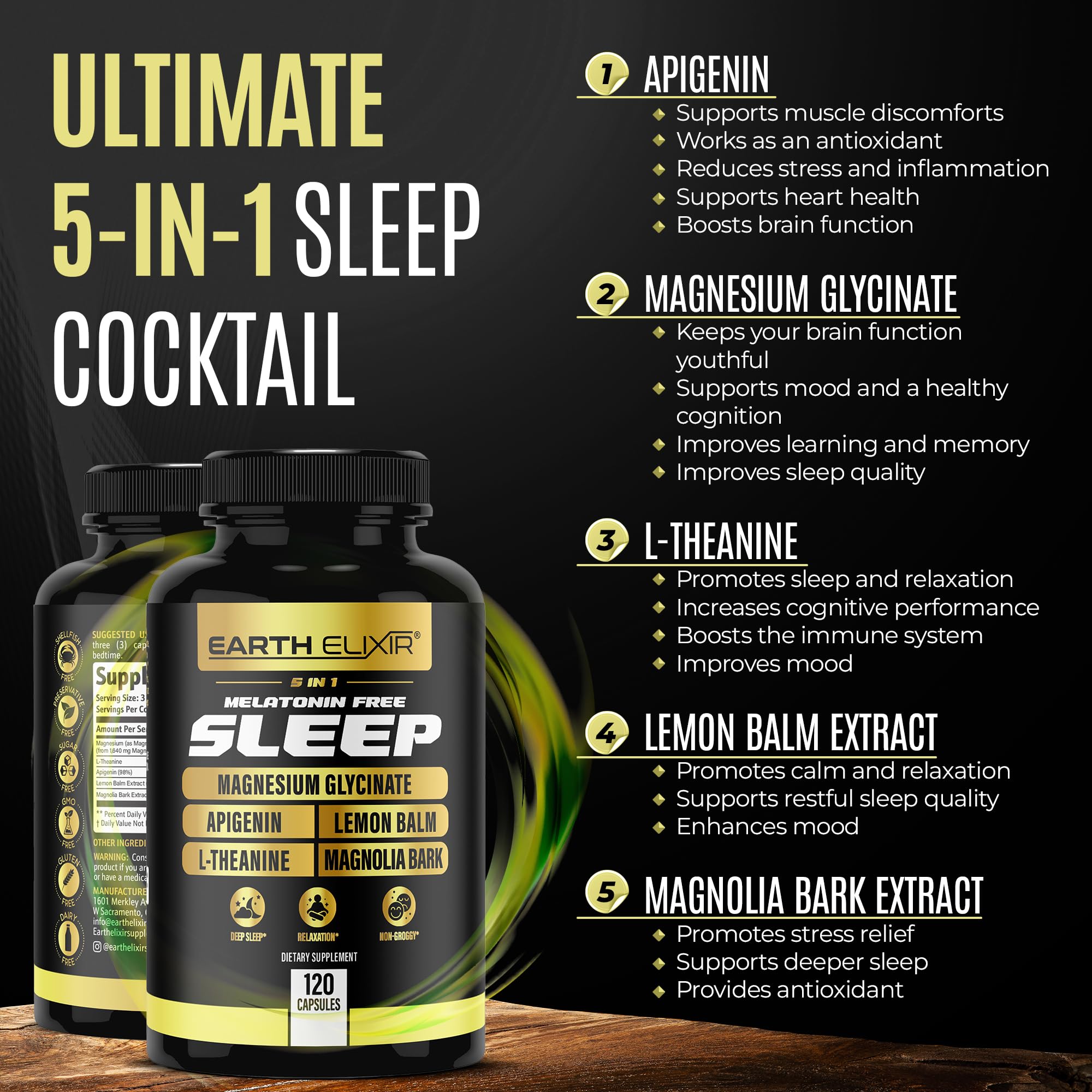 Earth Elixir Sleep Supplement 100g capsules close-up