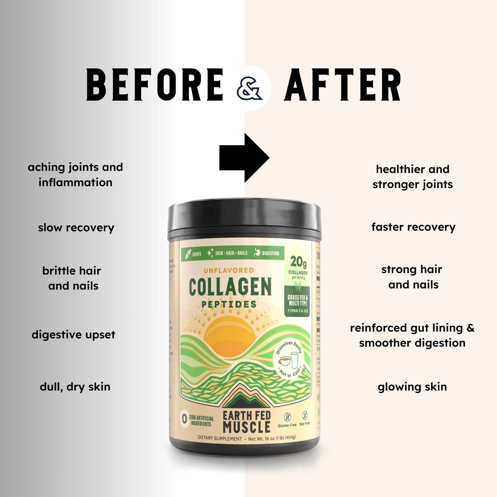 Earth Fed Muscle Collagen Peptides nutritional information