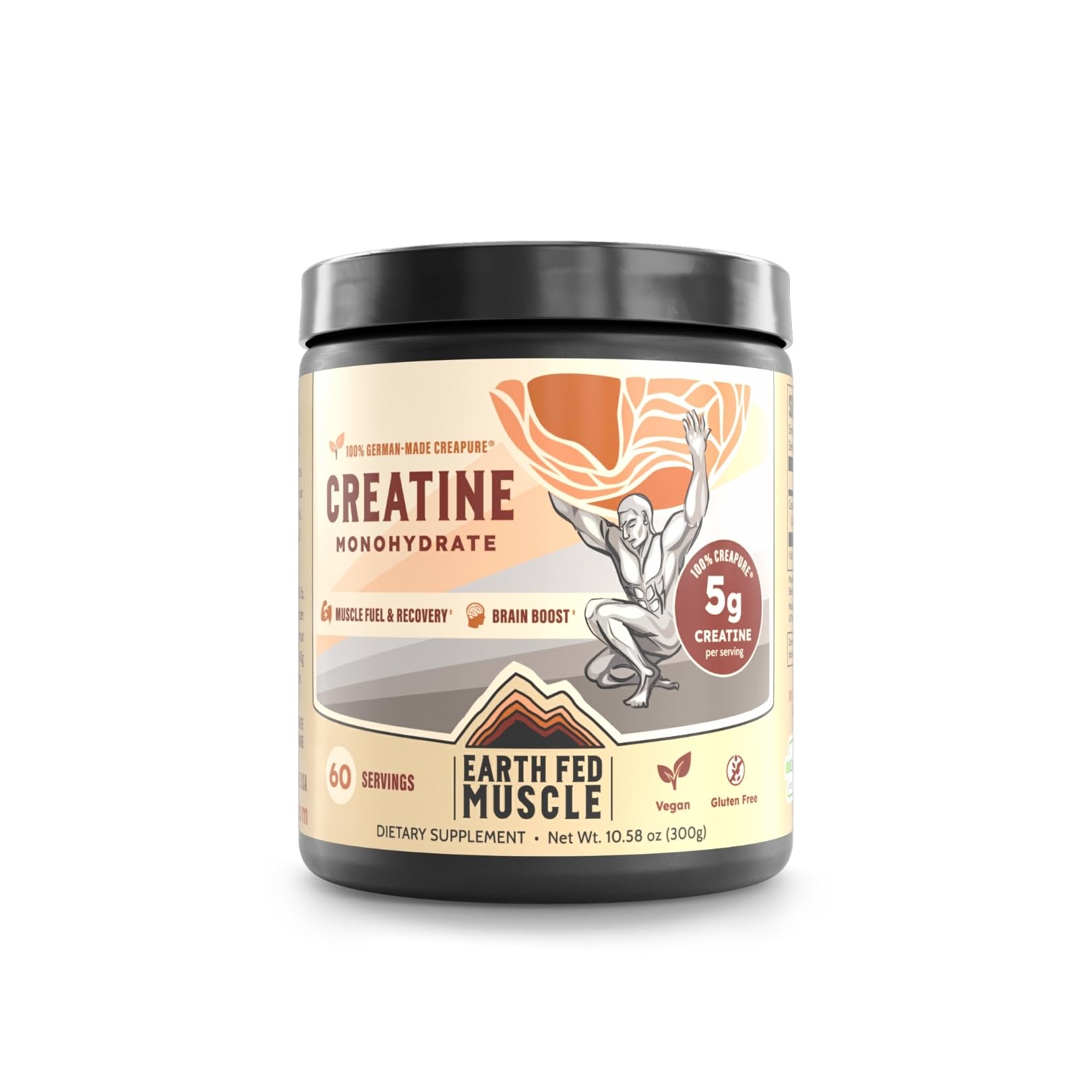 Earth Fed Muscle Creatine Monohydrate 322g front view