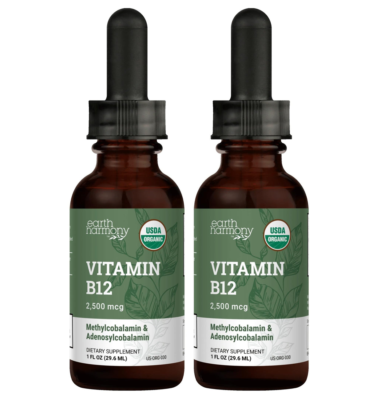 Earth Harmony Naturals B12 Liquid Drops front view with label