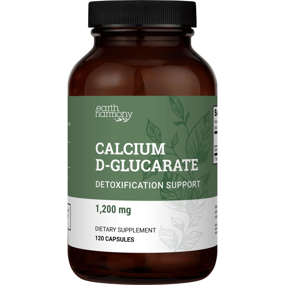 Earth Harmony Naturals Calcium D-Glucarate 120g supplement front view