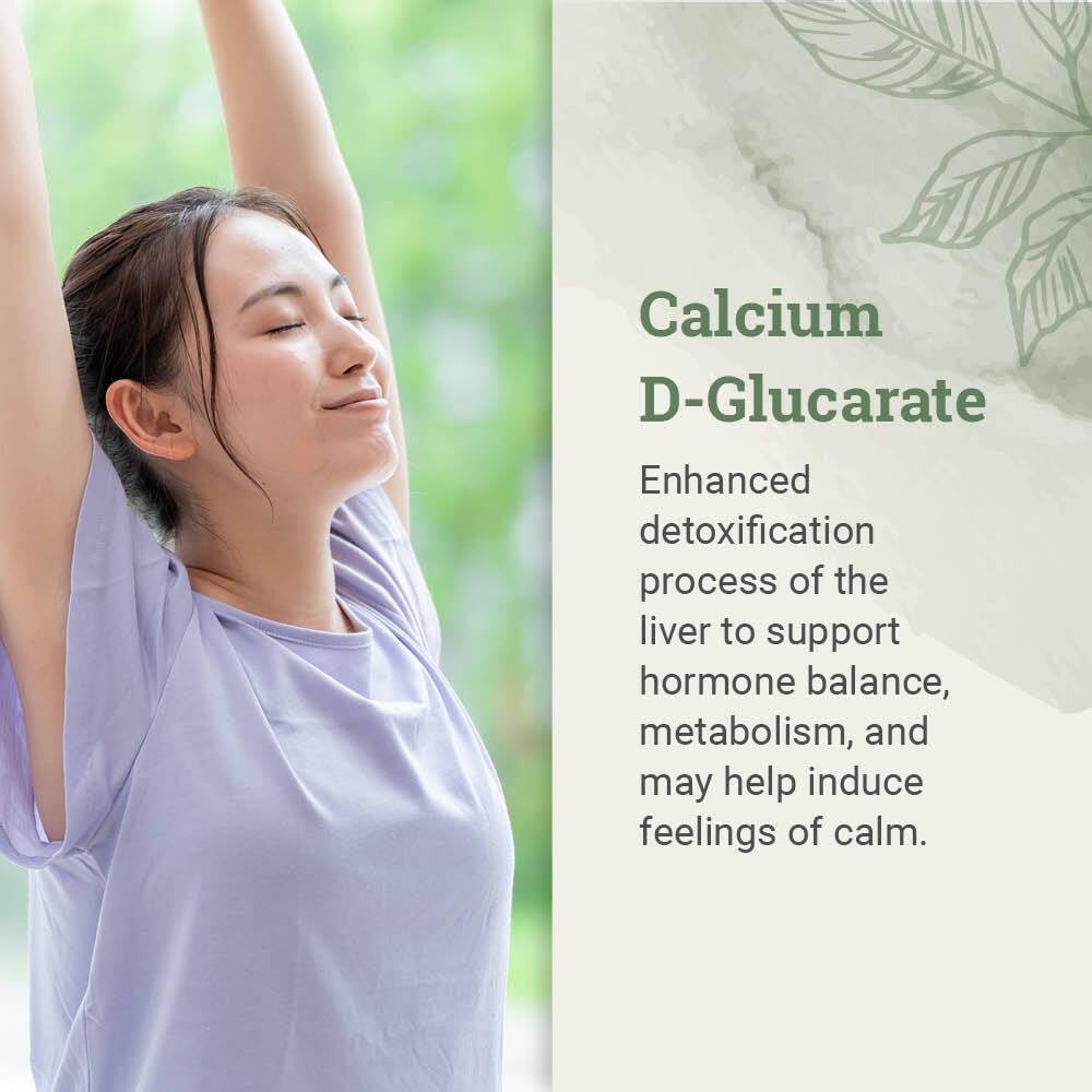 Earth Harmony Naturals Calcium D-Glucarate 120g supplement side view