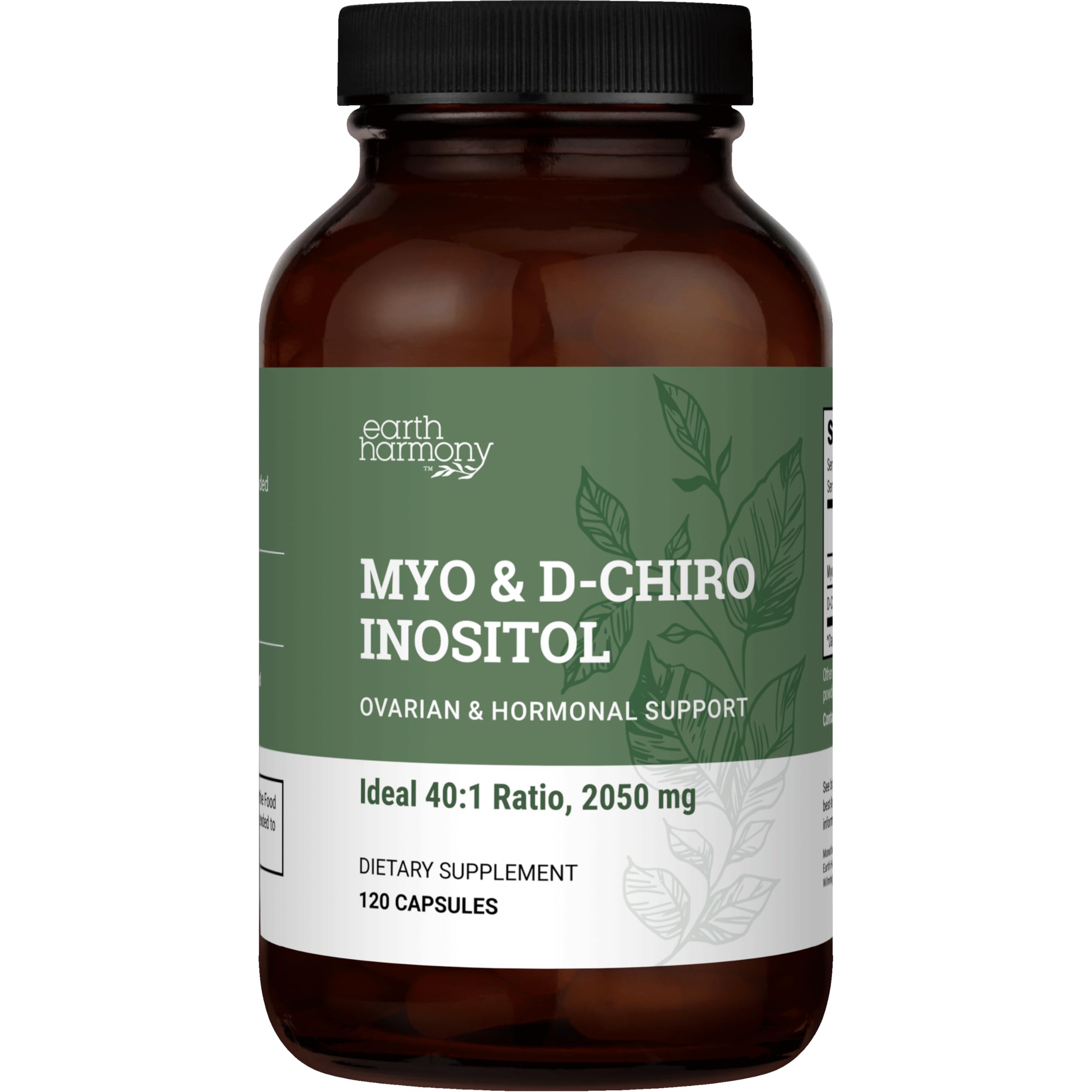 Earth Harmony Naturals Inositol Capsules 2050mg front view