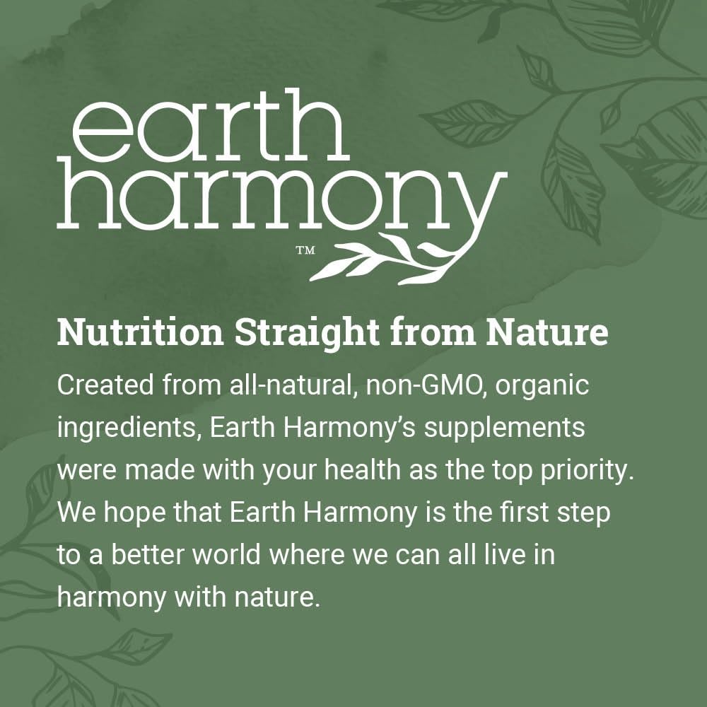 Earth Harmony Naturals Magnesium Glycinate 200mg capsules with a measuring spoon