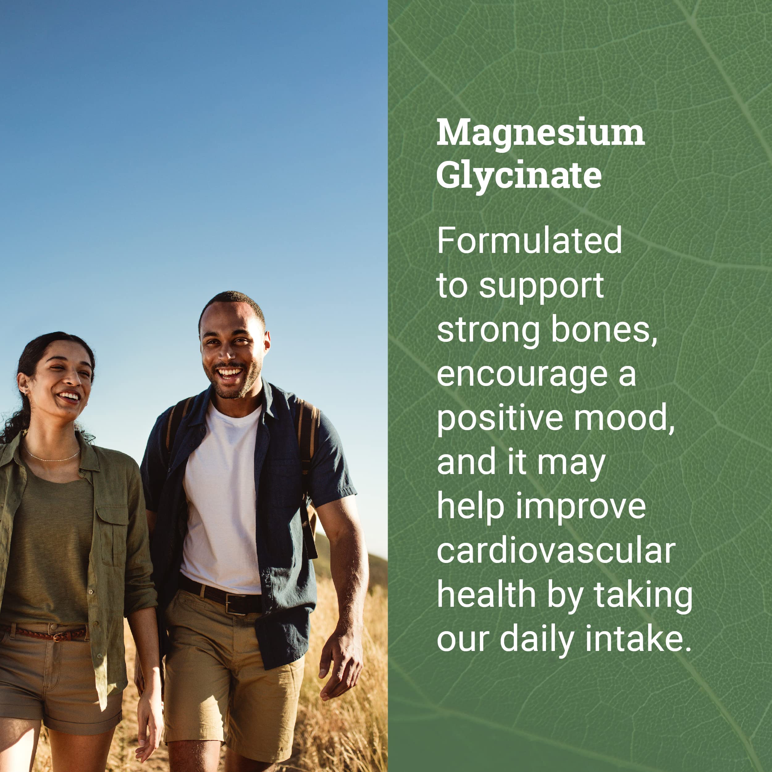 Earth Harmony Naturals Magnesium Glycinate Capsules on a table
