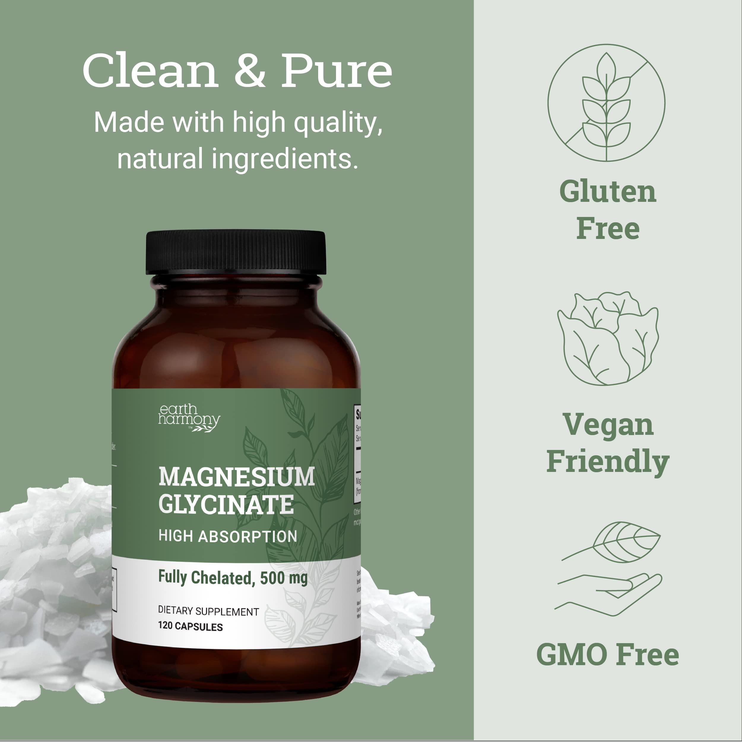 Earth Harmony Naturals Magnesium Glycinate Capsules packaging