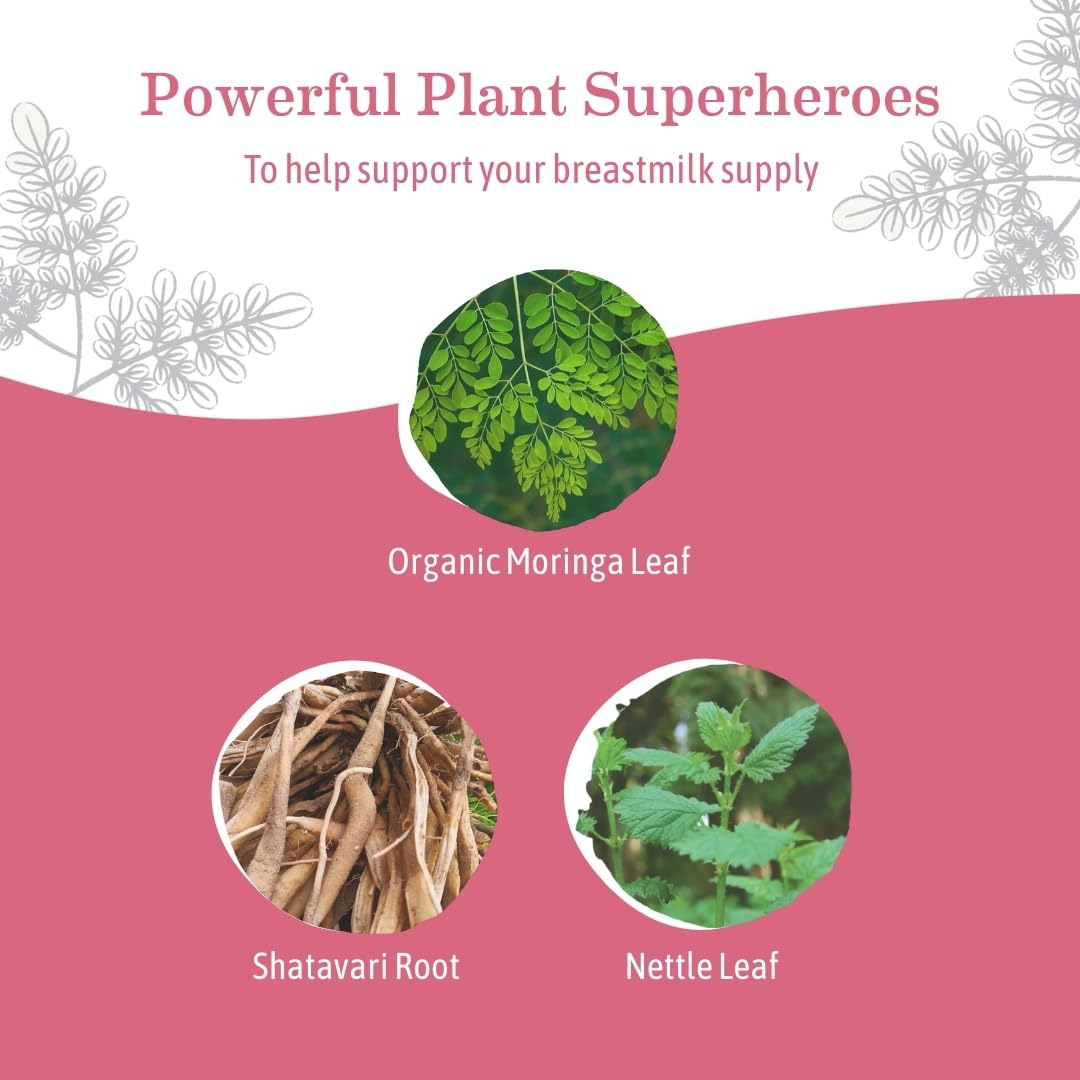 Earth Mama LactaGLOW Daily Drink Mix with a glass of water