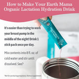 Earth Mama Milk Thistle Herbal Supplement in a glass of water