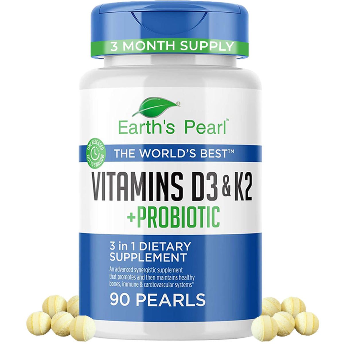 Earth's Pearl Probiotic Supplement front view with packaging