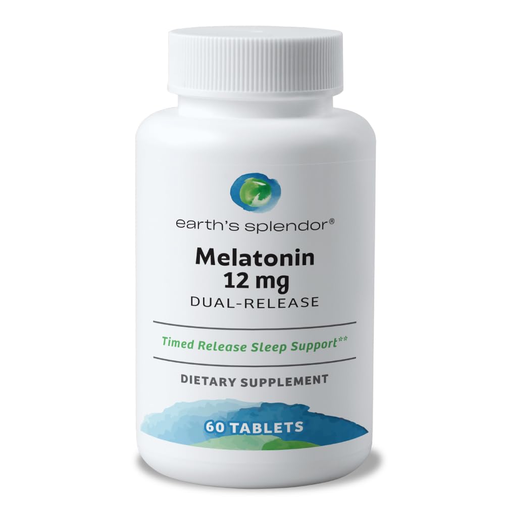 Earth's Splendor Melatonin 12mg Bilayer Tablets bottle front view
