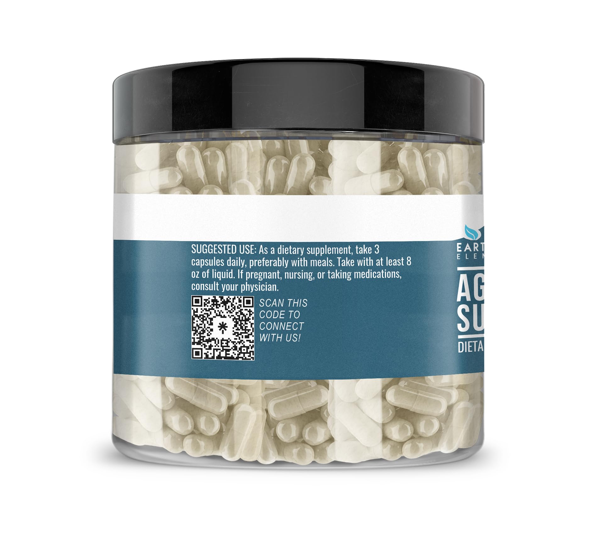 Earthborn Elements Agmatine Sulfate Capsules showing side view