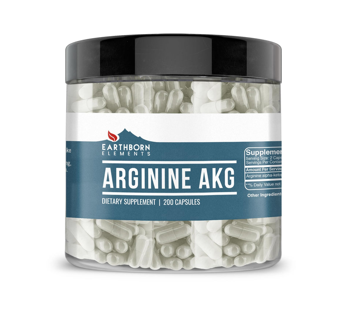 Earthborn Elements Arginine AKG Capsules front view with packaging