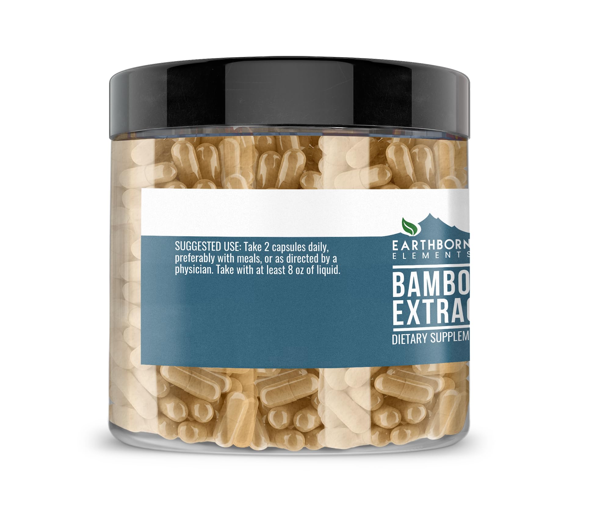 Earthborn Elements Bamboo Capsules side view showing capsule