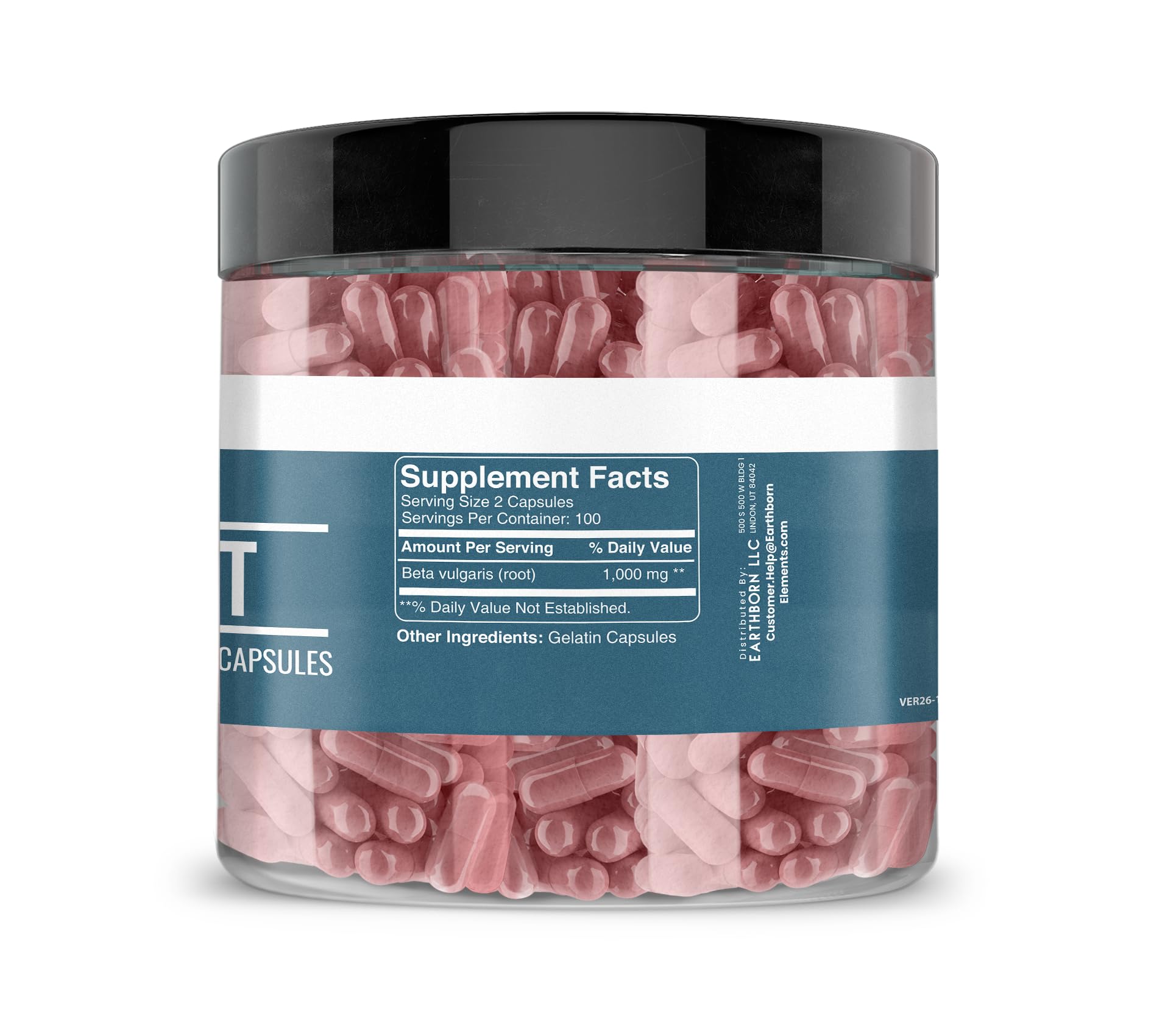 Earthborn Elements Beet Root Capsules bottle with label