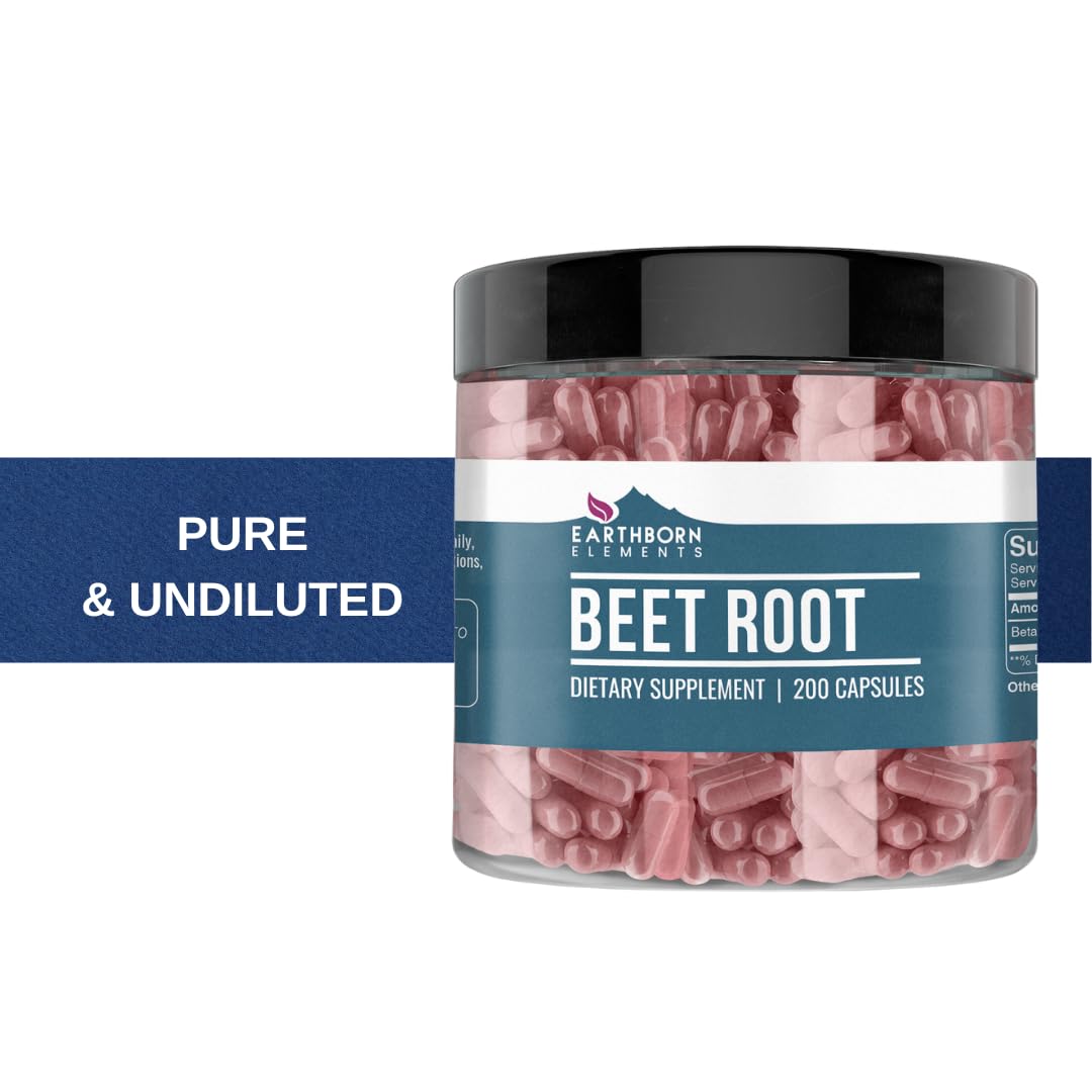 Earthborn Elements Beet Root Capsules with measuring spoon