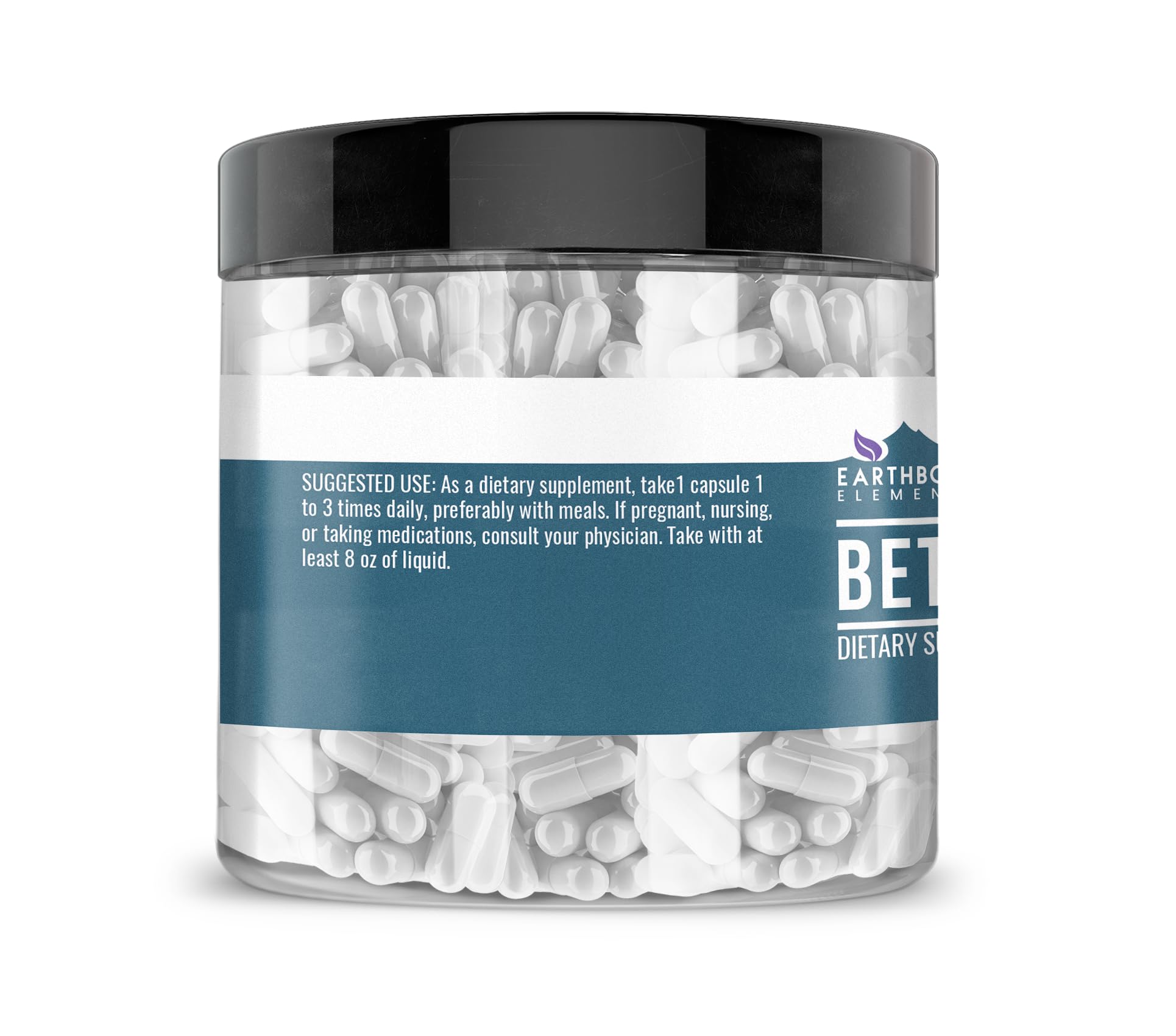 Earthborn Elements Betaine HCl Capsules packaging side view