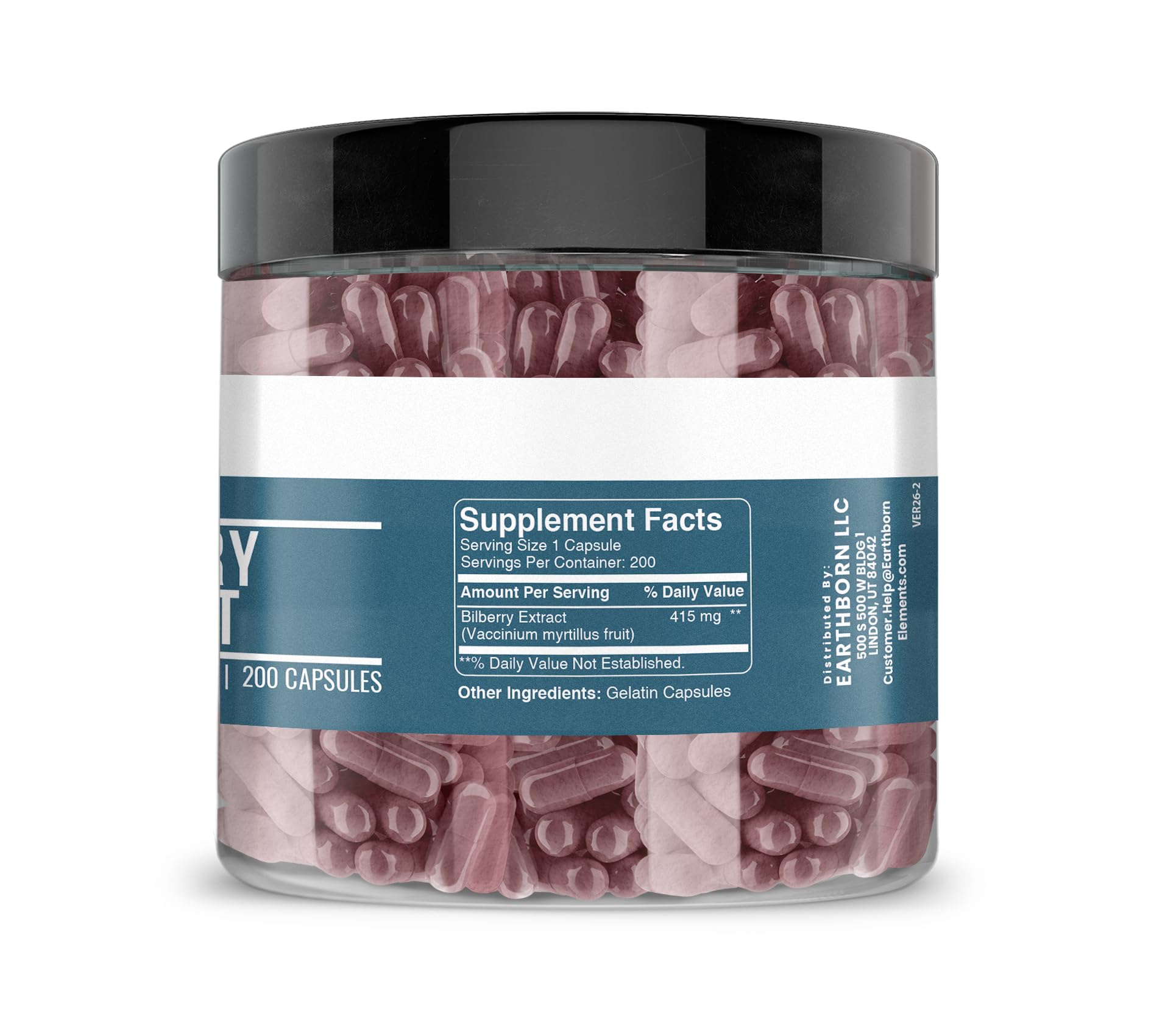 Earthborn Elements Bilberry Extract Capsules side view