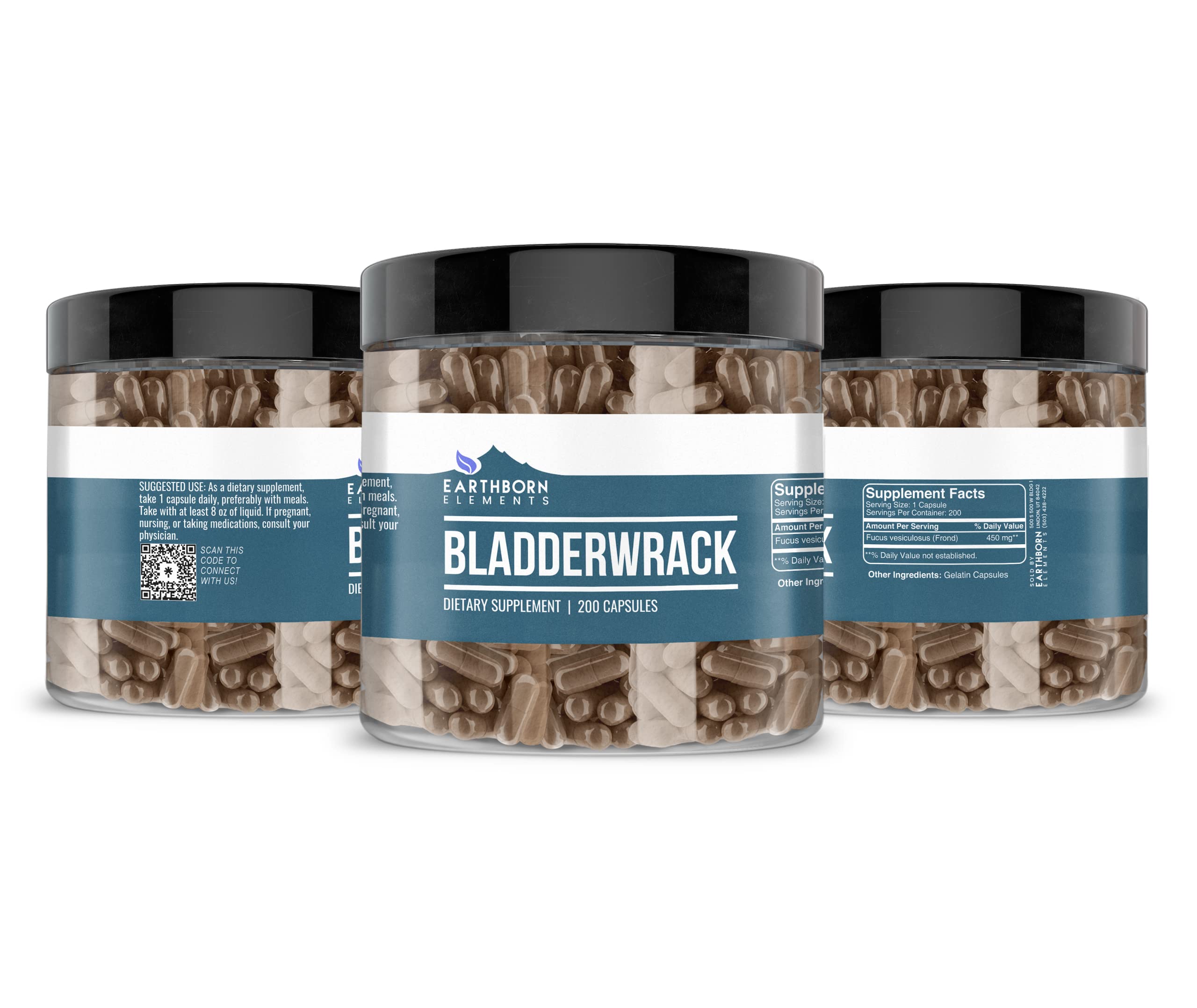 Earthborn Elements Bladderwrack Capsules lifestyle scene with natural background