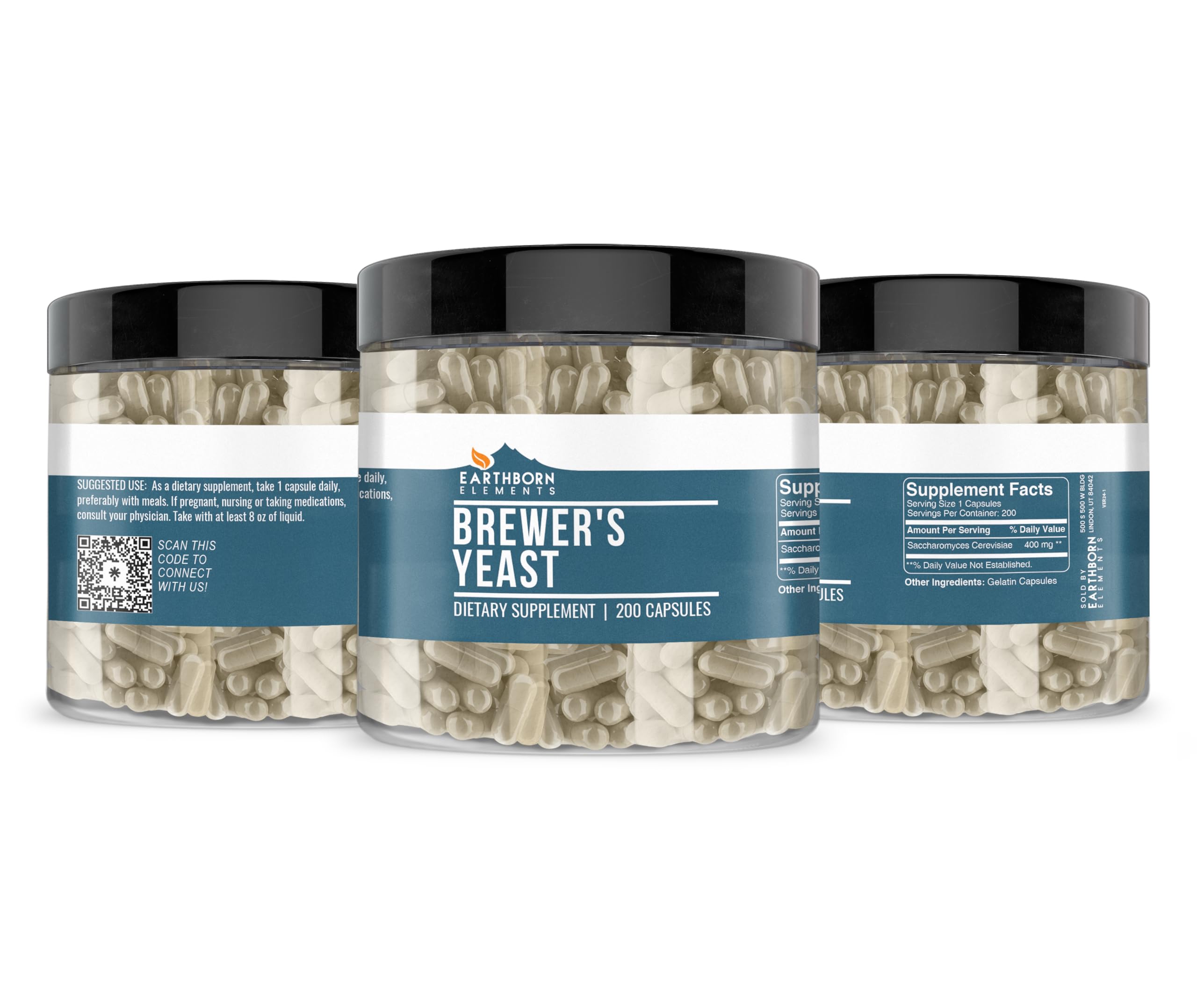 Earthborn Elements Brewer's Yeast Capsules on a wooden table